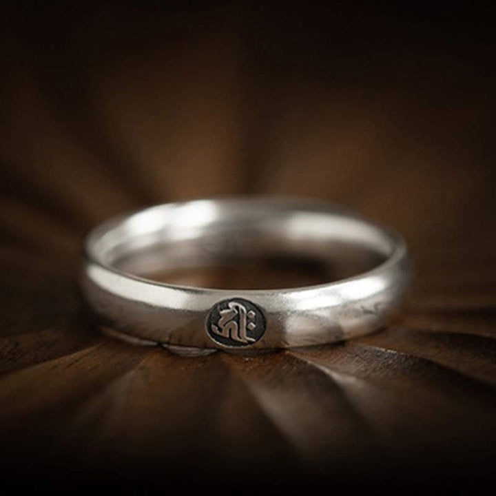 Buddha Stones 925 Sterling Silver Chinese Zodiac Natal Buddha Blessing Couple Ring - image 25