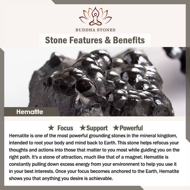 Buddha Stones 2pcs Yin Yang Hematite Couple Bracelet - image 7