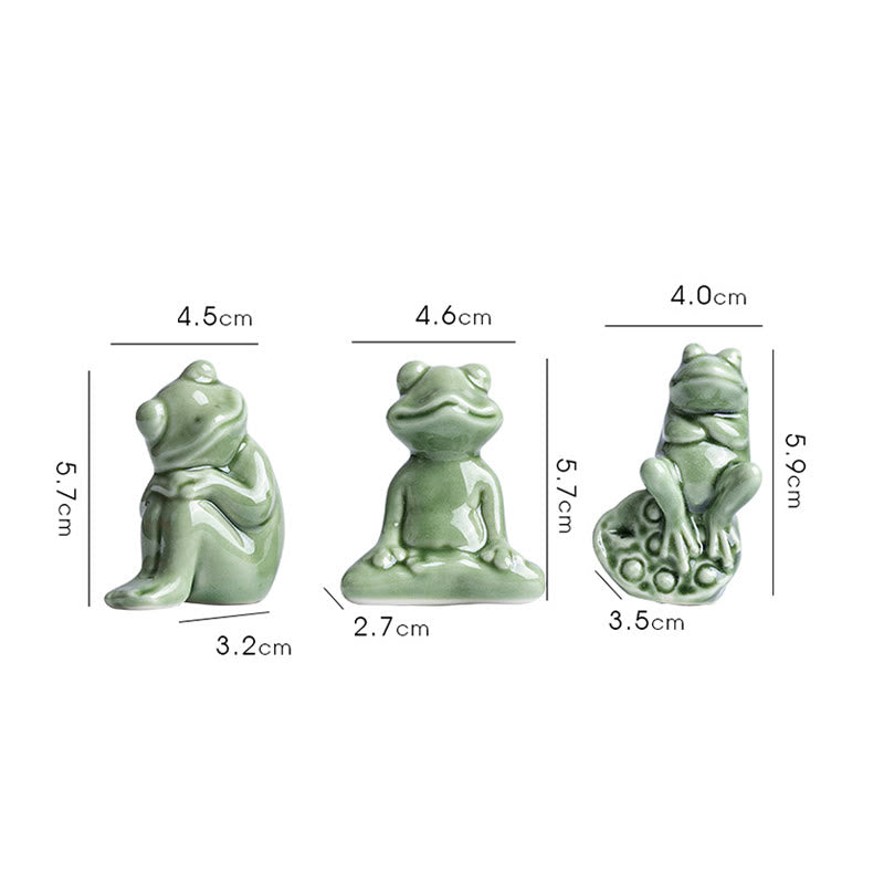 Buddha Stones Mini Small Meditation Lotus Resting Frog Ceramic Wealth Luck Home Tea Pet Figurine Decoration - image 19