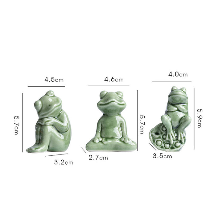 Buddha Stones Mini Small Meditation Lotus Resting Frog Ceramic Wealth Luck Home Tea Pet Figurine Decoration - image 19