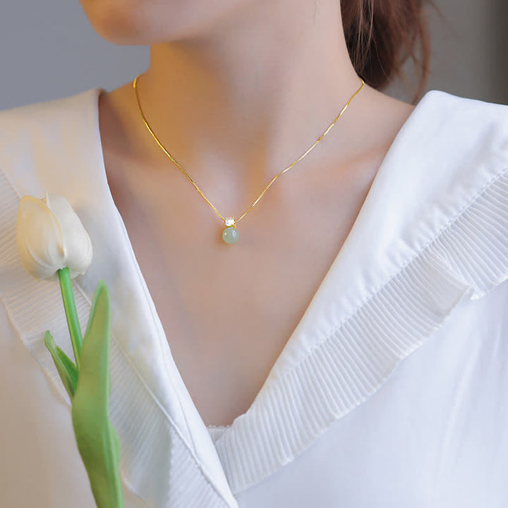 Buddha Stones Lucky Bead Jade Prosperity Chain Necklace Pendant - image 2