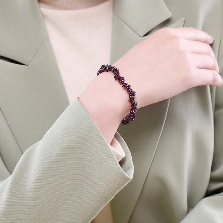 Natural Irregular Shape Crystal Stone Warmth Soothing Bracelet - image 25