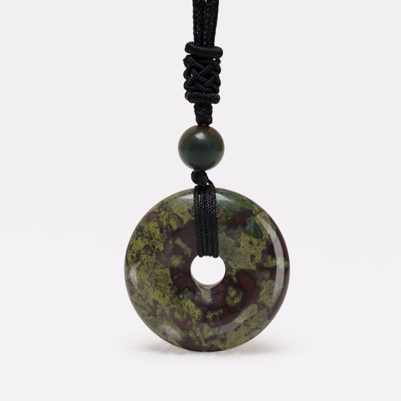 Buddha Stones Lucky Coin Pendant Healing Crystal Gemstone Necklace - Dragon Blood Stone - image 23