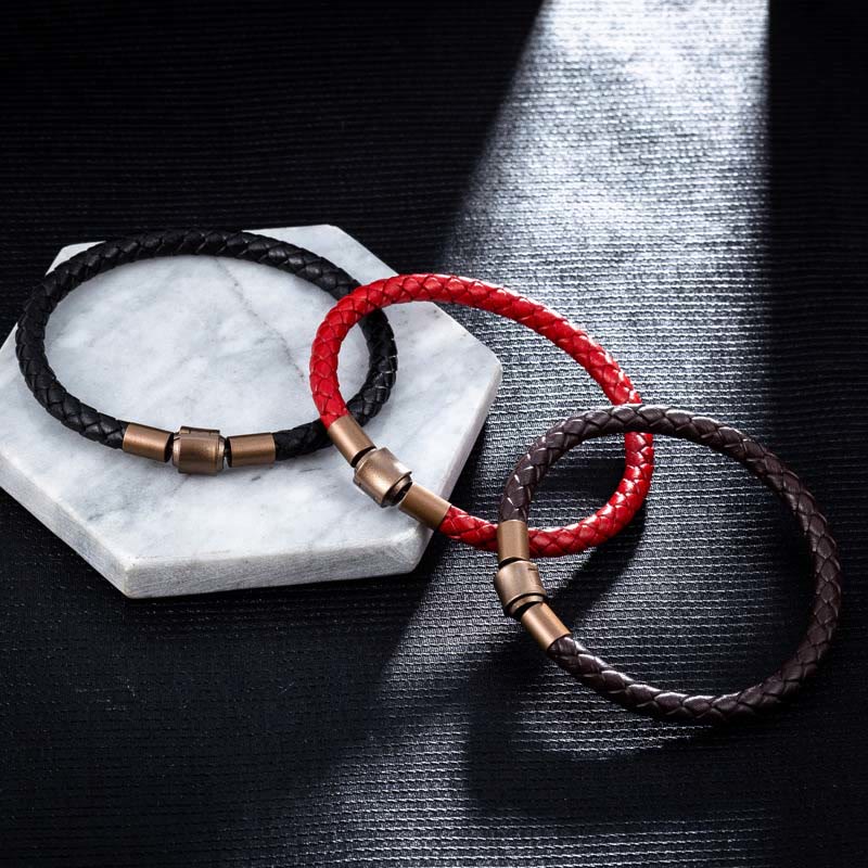 Buddha Stones Vintage Leather Rope Luck Braid String Bracelet - image 1