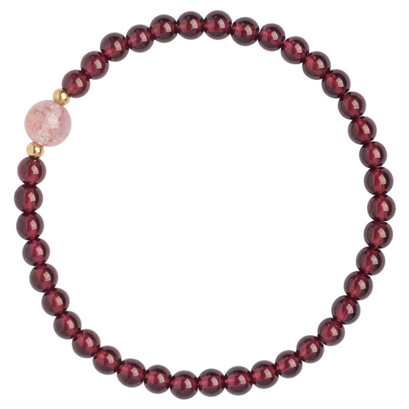 Buddha Stones Natural Garnet Strawberry Quartz Calm Bracelet - image 5