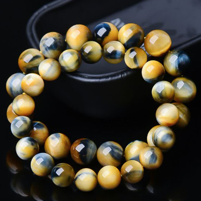 Buddha Stones Tiger Eye Protection Courage Strength Bracelet - image 1