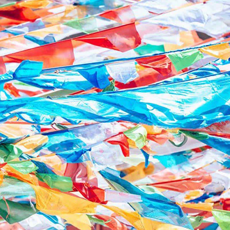 Buddha Stones Tibetan 5 Colors Windhorse Auspicious Outdoor 25 Pcs Prayer Flag - image 30