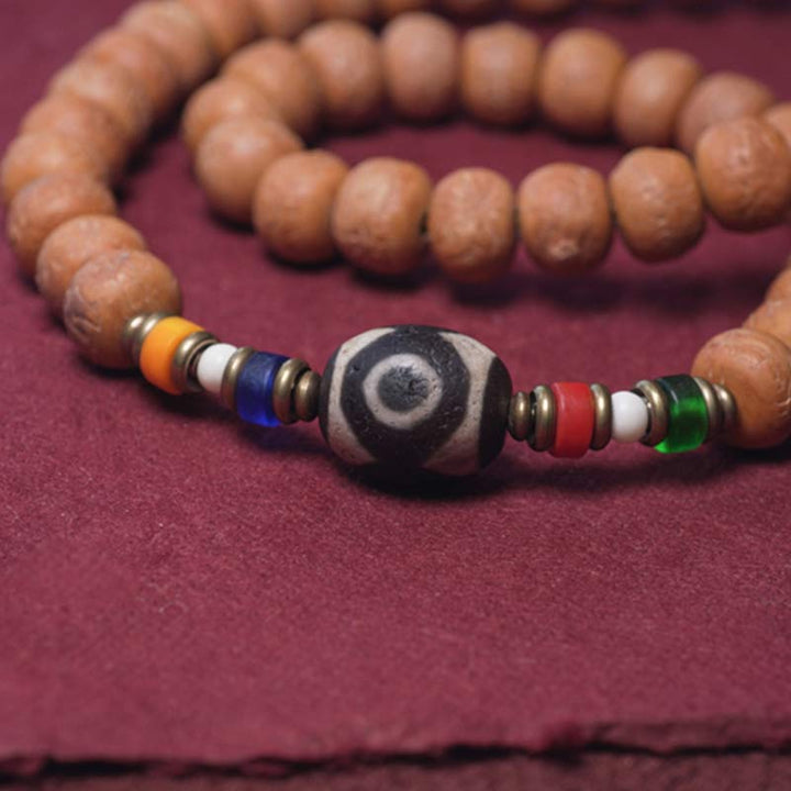 Buddha Stones 108 Mala Beads Bodhi Seed Dzi Bead Peace Tassel Bracelet - image 6