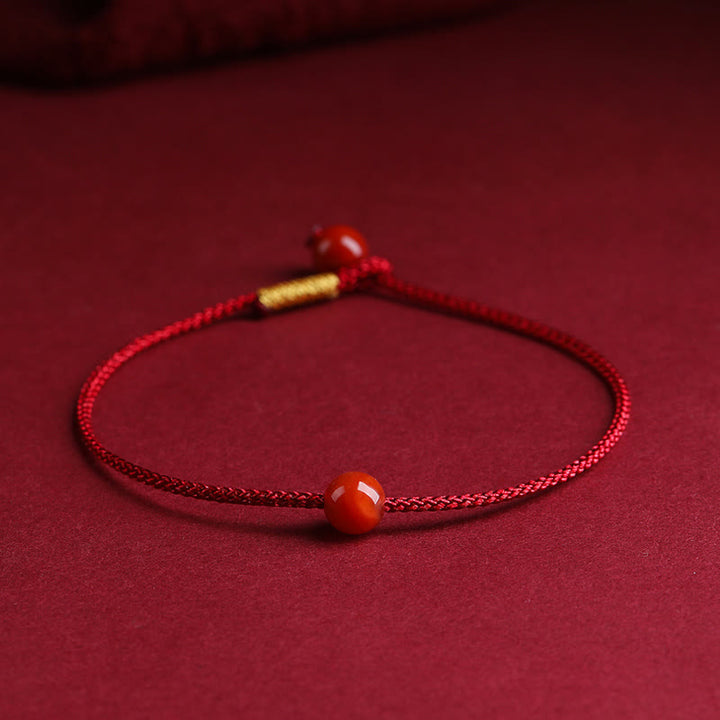 Buddha Stones Natural Cinnabar Red Agate Blessing Red String Bracelet - Red Agate(Confidence♥Calm) - 18cm - image 10