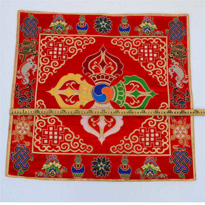 Flower Endless Knot Prayer Altar Mat Healing Meditation 8 Auspicious Symbols Mat Table Runner - image 28