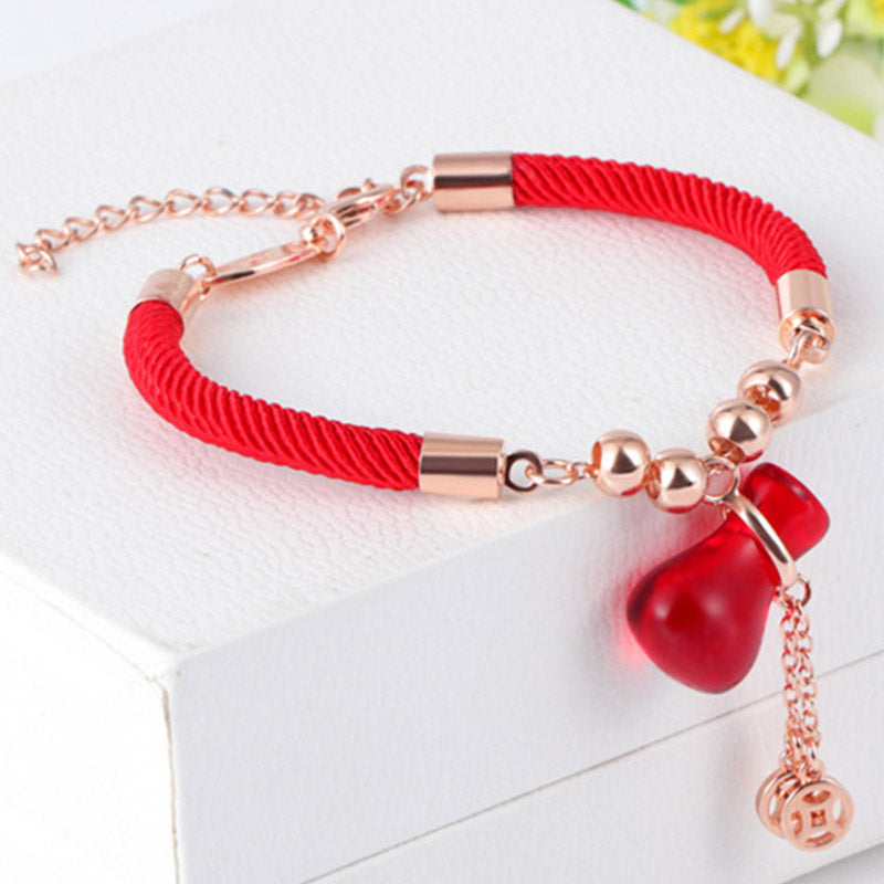 Buddha Stones Wealth Attractor Red Agate Red Rope Bracelet - image 1