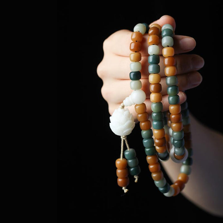 Buddha Stones Bodhi Lotus Mala Harmony Necklace Bracelet - image 1
