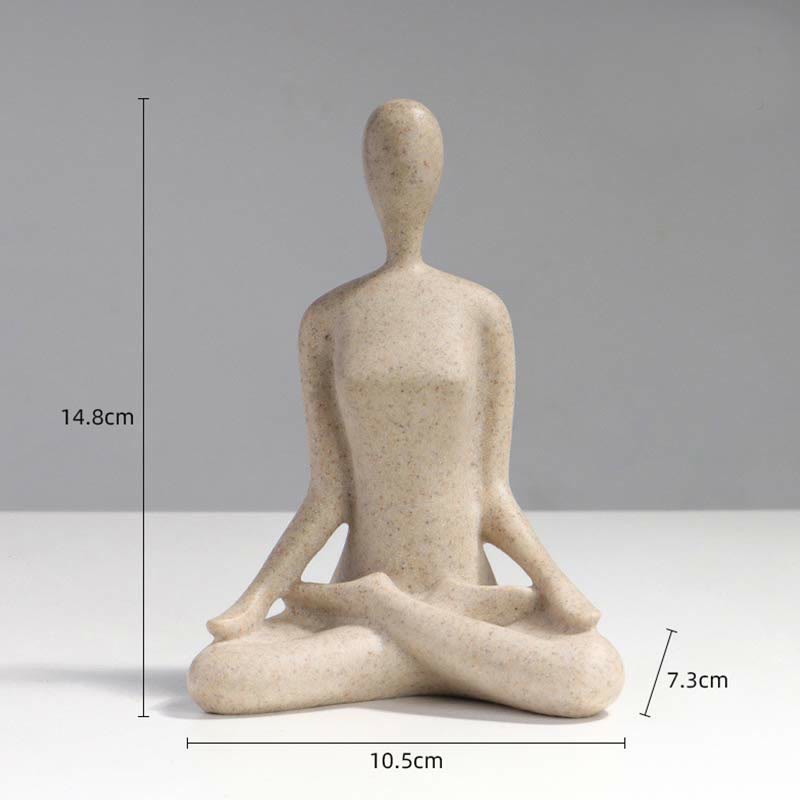 Buddha Stones Abstract Yoga Meditating Exercise Resin Spiritual Figurine Sculpture Desk Decoration - Sitting Cross-legged 10.5*7.3*14.8cm - image 5