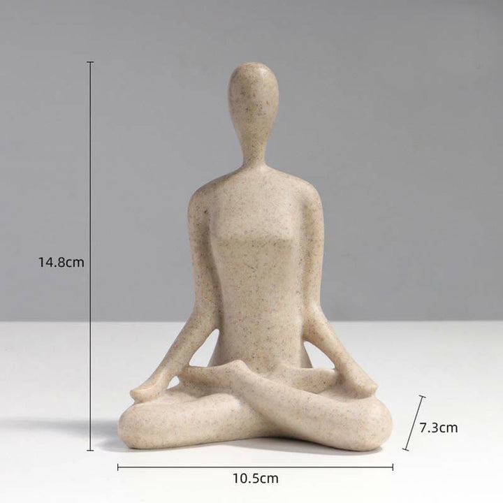 Buddha Stones Abstract Yoga Meditating Exercise Resin Spiritual Figurine Sculpture Desk Decoration - Sitting Cross-legged 10.5*7.3*14.8cm - image 5