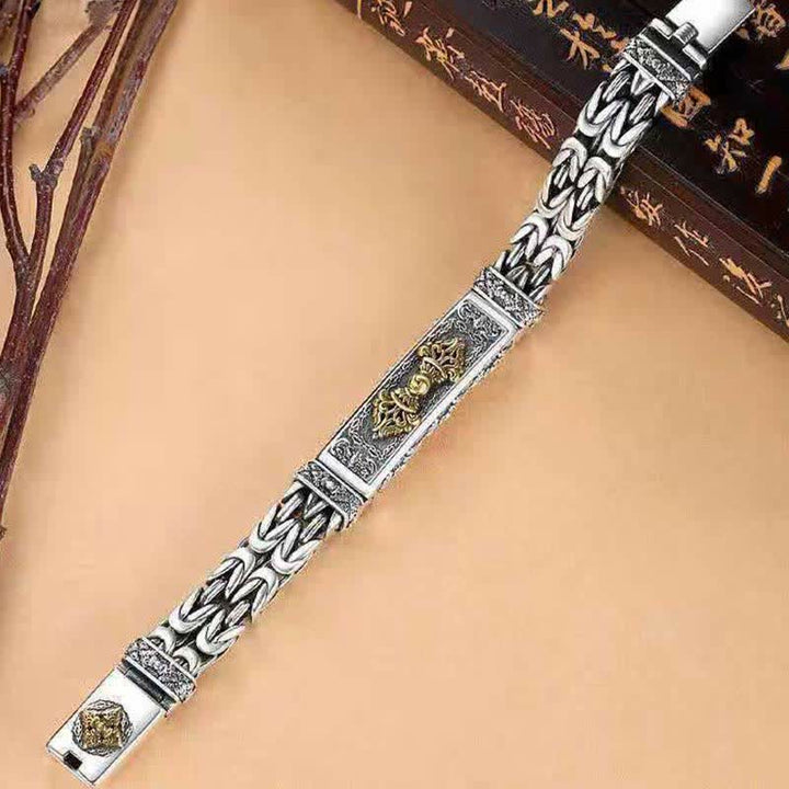 Buddha Stones Vajra Dorje Twisted Braided Pattern Copper Balance Bracelet - image 2