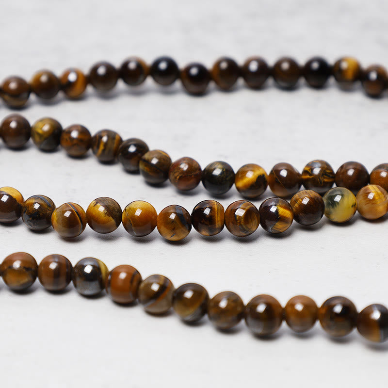 Buddha Stones Tibetan 108 Natural Tiger Eye Gemstone Beads Prayer Mala Bracelet Necklace - image 2