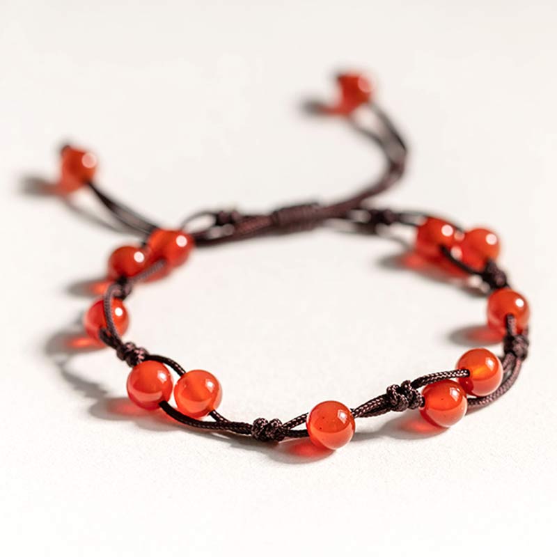 Buddha Stones Red Agate Moss Agate Cinnabar Calm Bracelet - image 0