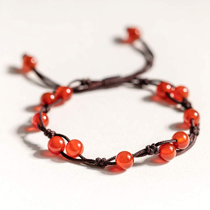 Buddha Stones Red Agate Moss Agate Cinnabar Calm Bracelet - image 0