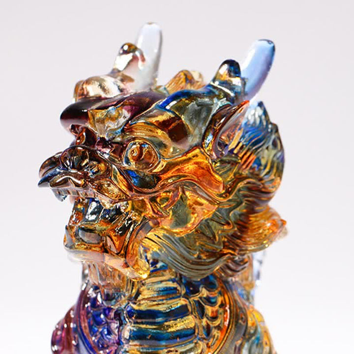 Buddha Stones Feng Shui Kirin Handmade Liuli Crystal Art Piece Fortune Home Office Decoration - image 7