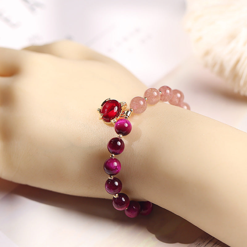 Buddha Stones Natural Strawberry Quartz Pixiu Love Bracelet - image 5