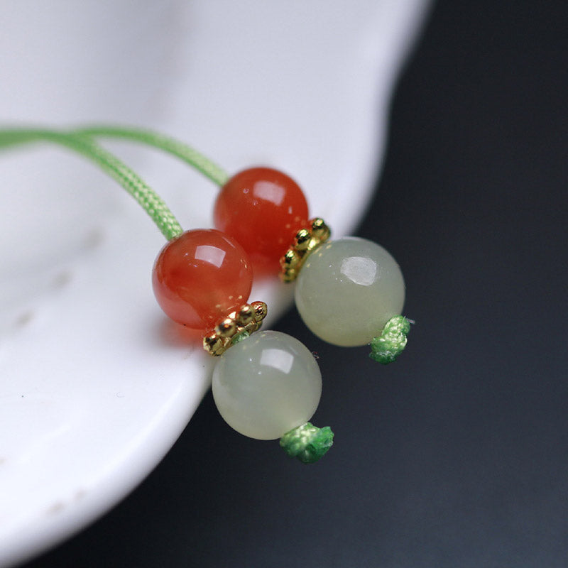 Buddha Stones 925 Sterling Silver Jade Luck Flower Butterfly Bracelet - image 15