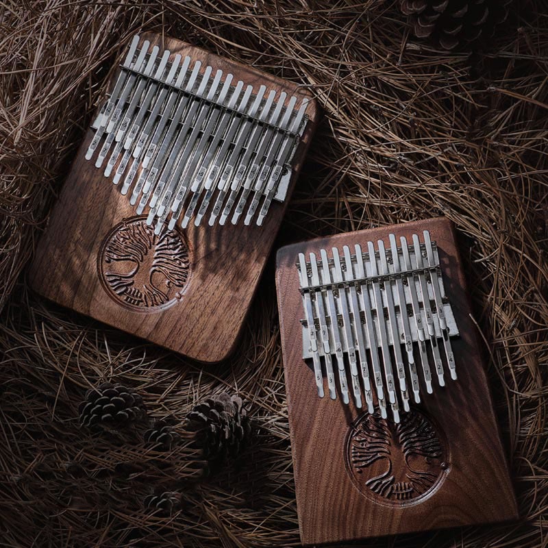 Buddha Stones Kalimba 34 Keys Thumb Piano Tree of Life Design Portable Finger Marimba Piano - image 11