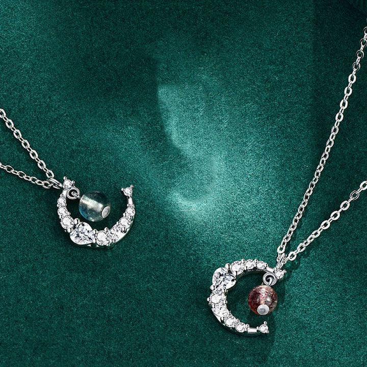 Buddha Stones Strawberry Quartz Blue Crystal Love Healing Necklace - image 2