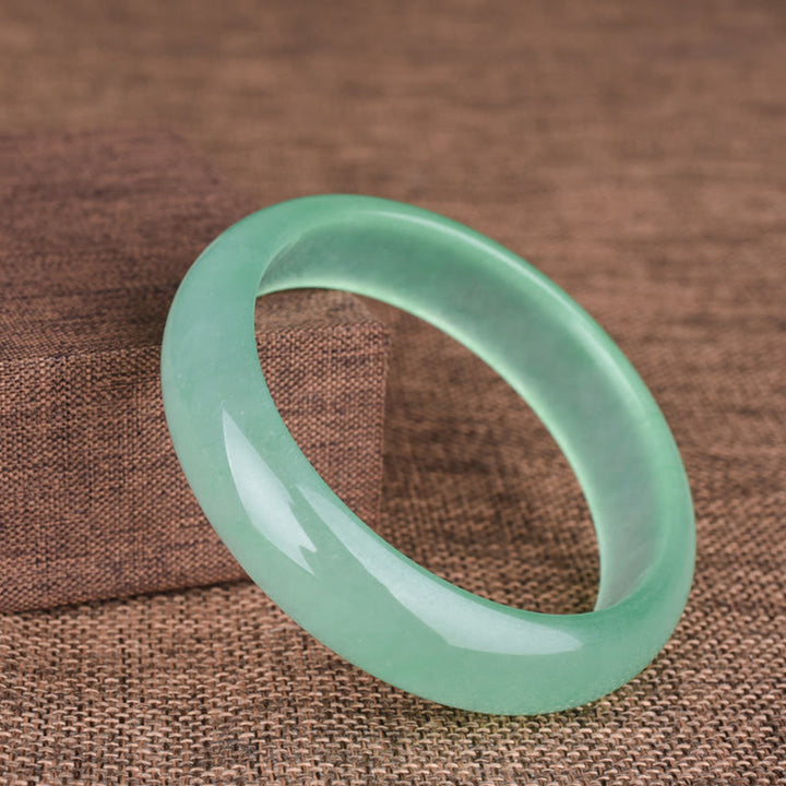 Buddha Stones Natural Jade Luck Healing Prosperity Bangle Bracelet - Green - 60-62mm - image 1