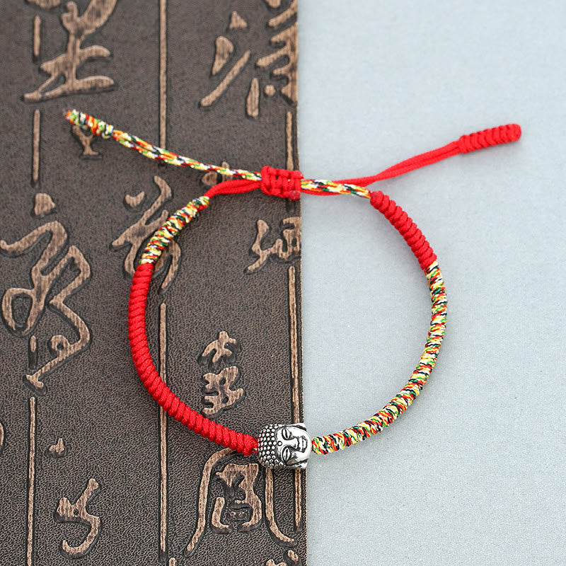 Buddha Stones Handmade Colorful King Kong Knot Buddha Serenity String Bracelet - 16-28cm - image 0