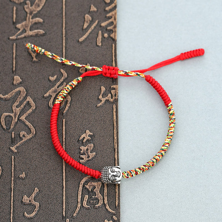Buddha Stones Handmade Colorful King Kong Knot Buddha Serenity String Bracelet - 16-28cm - image 0