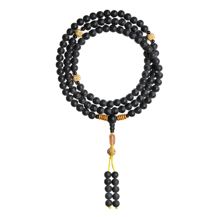 Buddha Stones Tibetan Mala Cypress Bodhi Seed Red Agate Healing Bracelet - image 11