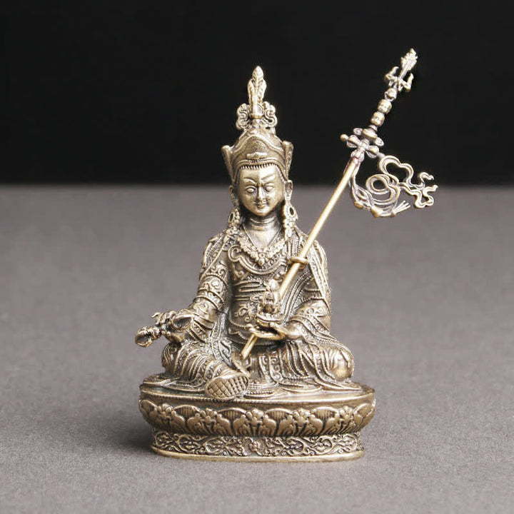 Buddha Stones Padmasambhava Buddha Figure Serenity Copper Statue Decoration Temple Ornament - 41*66mm - image 0