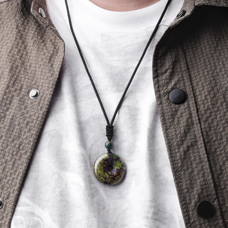 Buddha Stones Lucky Coin Pendant Healing Crystal Gemstone Necklace - image 26