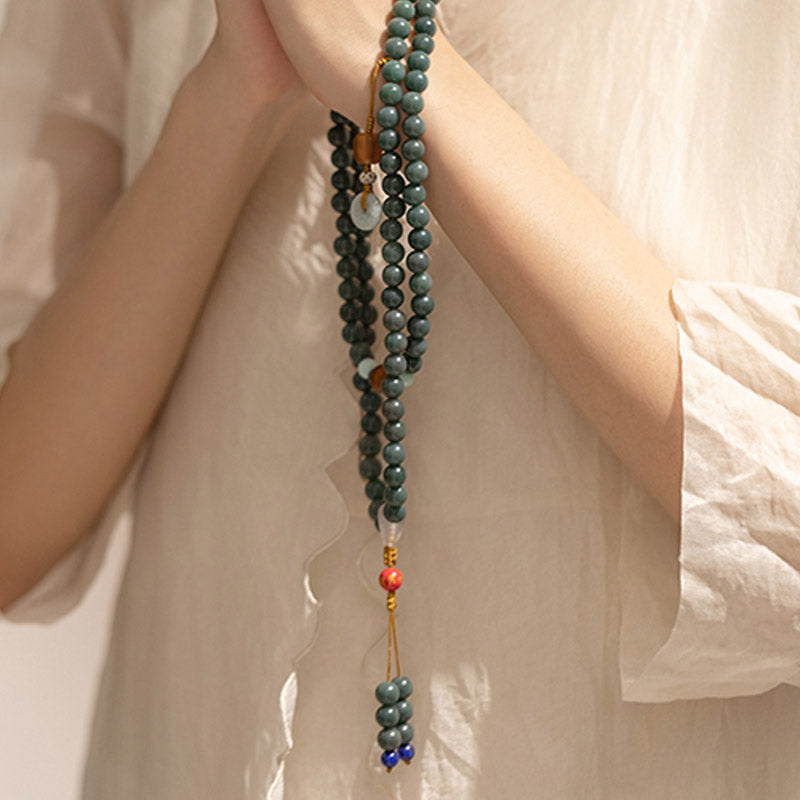 Buddha Stones 108 Beads Bodhi Seed Blessing Meditation Bracelet Mala - image 1