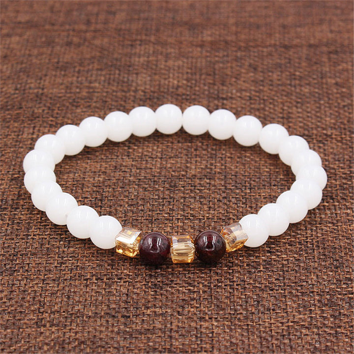 Buddha Stones Natural White Jade Protection Bracelet - image 4