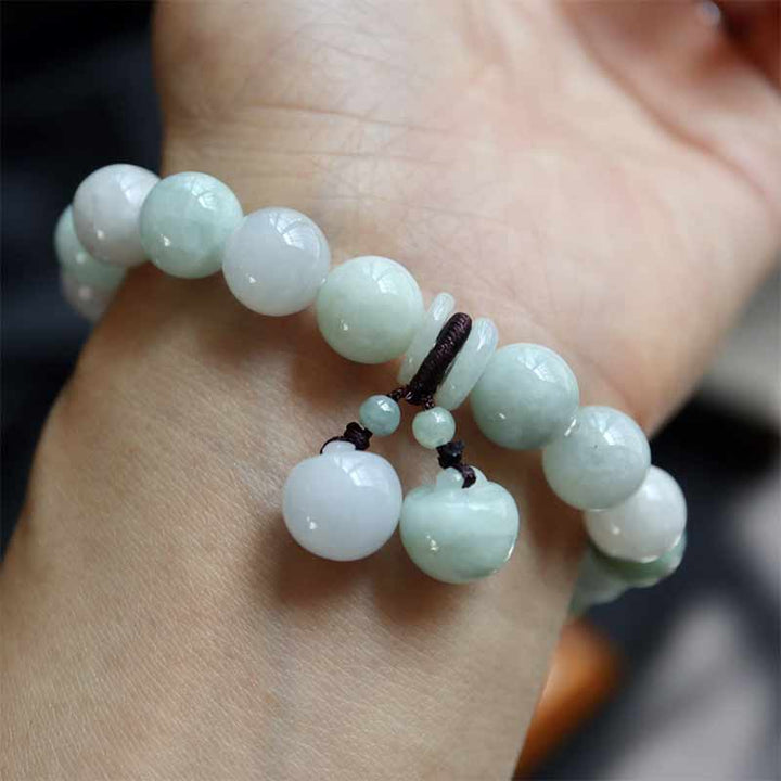 Buddha Stones Natural Jade Pi Xiu Buddha Gourd Apple Success Bracelet - image 7