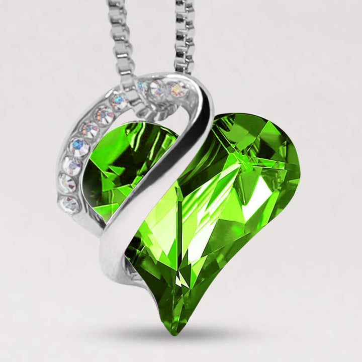 Buddha Stones Love Heart Birthstone Healing Energy Necklace Pendant - 08-August-Peridot Green - image 25