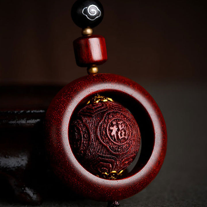 Buddha Stones Tibetan Small Leaf Red Sandalwood Ebony Luck Protection Rotation Decoration - image 12