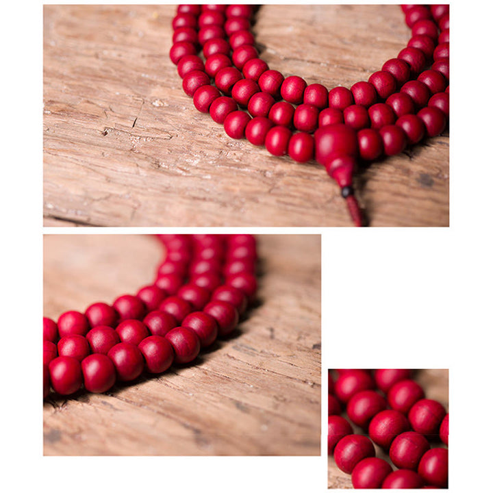 Buddha Stones 108 Mala Beads Natural Abelia Biflora Wood Protection Bracelet - image 9