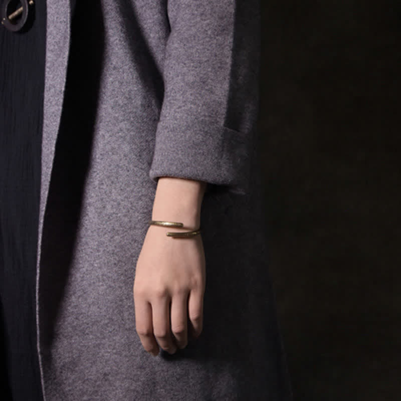 Buddha Stones Rustic Design Copper Balance Adjustable Cuff Bracelet - image 4