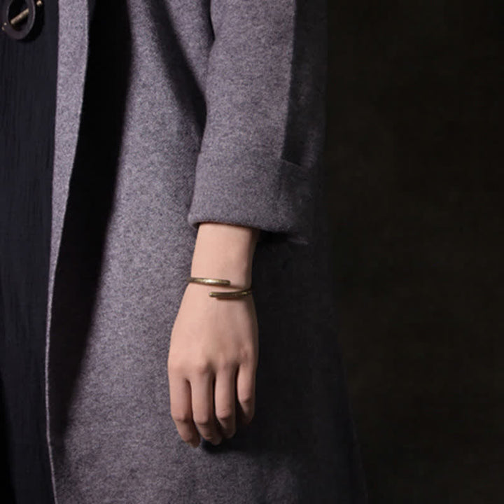 Buddha Stones Rustic Design Copper Balance Adjustable Cuff Bracelet - image 4