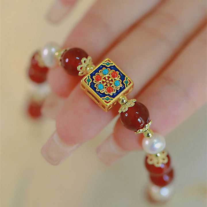 Buddha Stones Red Agate Pearl Confidence Self-acceptance Bracelet - image 2