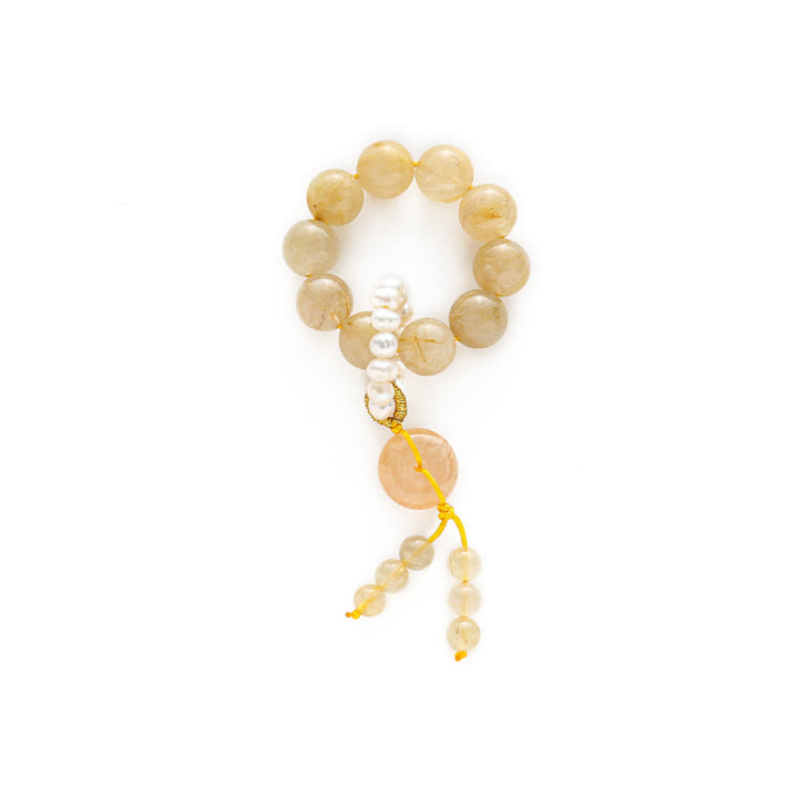 Buddha Stones Citrine Peace Buckle Prosperity Happiness Wrist Mala - image 4