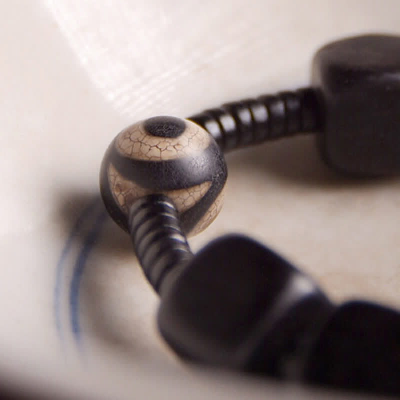 Buddha Stones Tibetan Ebony Wood Dzi Bead Strength Bracelet - image 7
