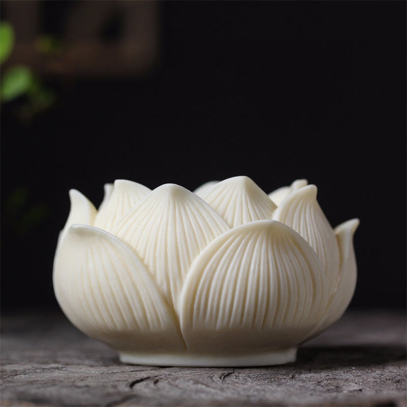 Buddha Stones Mini Ivory Fruit Kwan Yin Avalokitesvara Lotus Wealth Desk Decoration - image 7