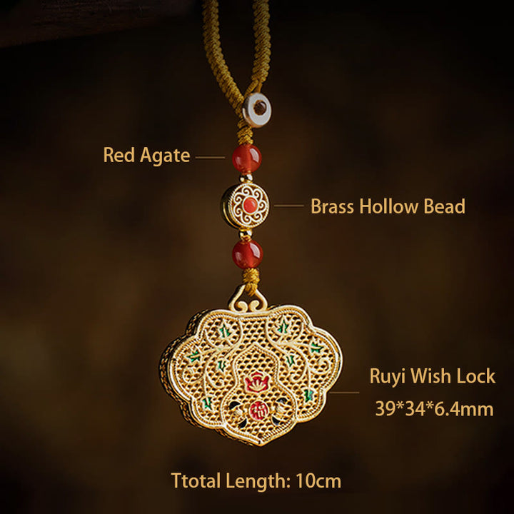 Buddha Stones Lock of Good Wishes Fu Character Luck Blessing Key Chain - image 11