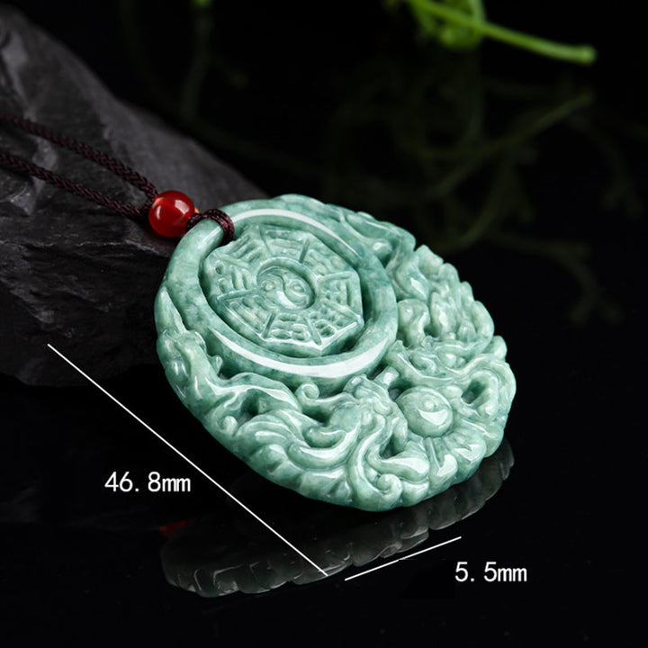 Buddha Stones Dragon Jade Yin Yang Balance Necklace String Pendant - image 6