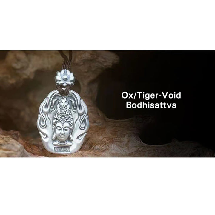 Buddha Stones Chinese Zodiac Natal Buddha Om Mani Padme Hum Lotus Compassion Necklace Pendant - Ox/Tiger-Void Bodhisattva - image 11