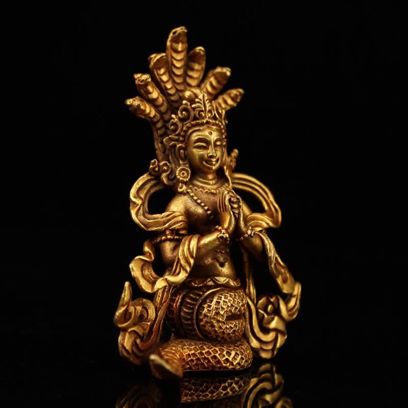 Buddha Stones Bodhisattva Nagarjuna Protection Copper Statue Decoration - image 1