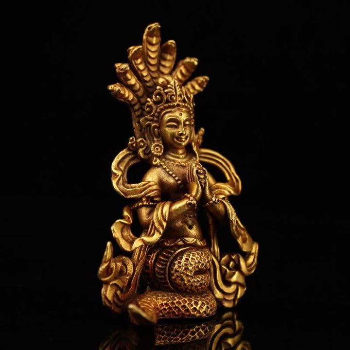 Buddha Stones Bodhisattva Nagarjuna Protection Copper Statue Decoration - image 1